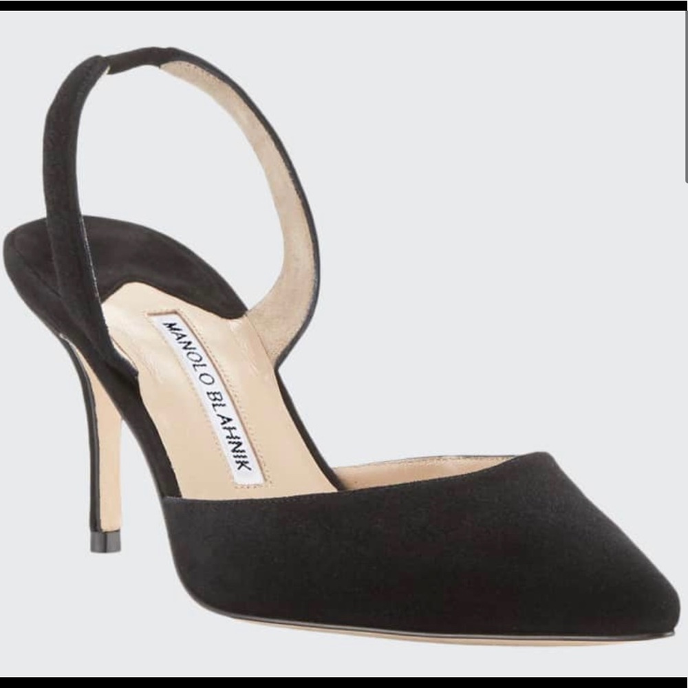 Manolo Blahnik black suede pump